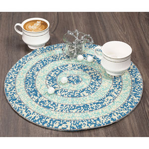 Mantel Individual Redondo con Cuentas Estilo Rústico, con Diseño de Hojas, Tela de Poliéster para Mesa de Comedor, Decoración de Restaurantes y Hoteles - Product Image 2