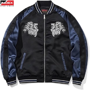 Custom Logo USA Satin <b>Varsity</b> <b>Jacket</b> <b>Men</b> <b>Bomber</b> <b>Jacket</b> High Quality Sportswear Manufacturer Bulk Order Supplier - Product Image 1