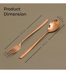 Ensemble de couverts élégants en or rose pour la cuisine – Cuillères et fourchettes en acier inoxydable pour des repas de luxe et des cadeaux - Product Image 6