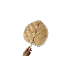 Ventilador tejido de hoja de palma con mango redondo de nuevo diseño/ventiladores de bambú para mimbre bambú boda vacaciones fiesta ventilador regalo Decoración - Product Image 6