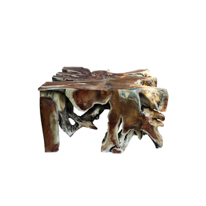 Mesa de Centro Gubuk Bali de Madera de Teca Sólida Hecha a Mano, Diseño Tradicional Moderno, Cuadrada, para Sala de Estar - Product Image 1