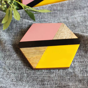 NEHA ENTERPRISES Luxury Wooden Resin Coaster Set Natural Wood Epoxy Art Coasters for Kitchen Dining and <b>Bar</b> - Product Image 2
