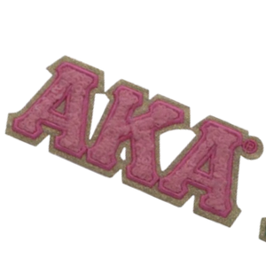 AKA Lettered Chenille <b>Patch</b> Pink Embroidered AKA Iron <b>On</b> <b>Sew</b> <b>On</b> Applique for Jackets Hoodies Backpacks Hats and Apparel - Product Image 4