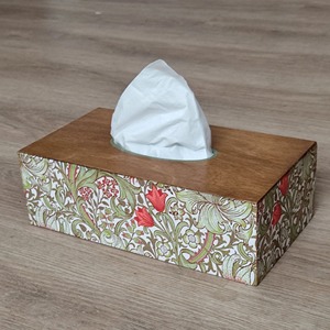 Caja de pañuelos de madera con ventana de cristal y diseño impreso, para colección de hogar moderno, estuche de accesorios al por mayor - Product Image 3