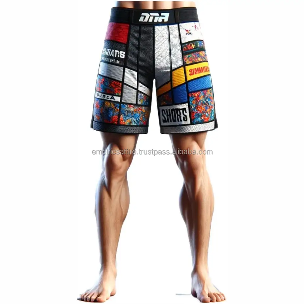 Shorts MMA masculinos personalizados unissex Spandex/poliéster Shorts de sublimação logotipo personalizado roupas esportivas Mma de marca própria