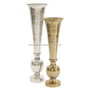 แจกันดอกไม้ทรงเรียวทำจากอะลูมิเนียมสั่งทำพิเศษ ดีไซน์ทันสมัย หรูหรา งานแฮนด์เมด เหมาะสำหรับงานแต่งงาน รอมฎอน นำเข้าจากอินเดีย ราคาถูก - Product Image 2