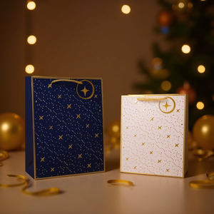 Borsa Regalo ILAN con Stampa a Caldo in Oro, Misura L, Decorazione per Feste - Product Image 2