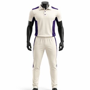Conjunto de Uniforme de Polo Blanco Personalizado para Cricket, Camisa y Pantalones de Secado Rápido, Transpirables y que Absorben la Humedad, Venta al Por Mayor OEM - Product Image 1