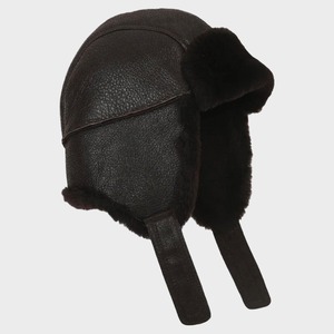 Chapeau d'aviateur en peau de mouton véritable, fourrure d'hiver - Product Image 2