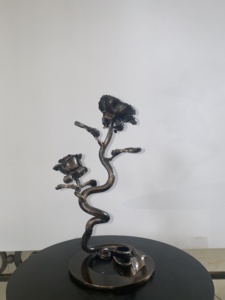 Support de bougie en fer forgé KHP, sculpture décorative, style élégant, finition peinte, accessoires de clôture - Product Image 4