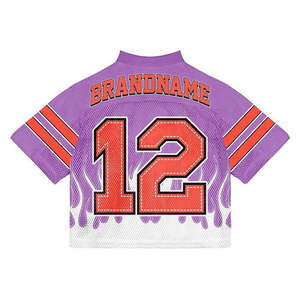 Camisetas de Fútbol Americano de Manga Corta Personalizadas Profesionalmente, Ropa Deportiva Moderna con Logotipo Estampado, Cuello en V de Malla - Product Image 6