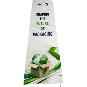 Bandera de Pluma OJI con Asta de Aluminio, Impresión Digital en Poliéster, Duradera, para Exteriores, Ferias Comerciales, Diseño Azul y Blanco - Product Image 6