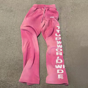   Pantalon de survêtement en molleton brodé Saint Cross, style Hip Hop, taille élastique, coupe ample, longueur intégrale - Product Image 2