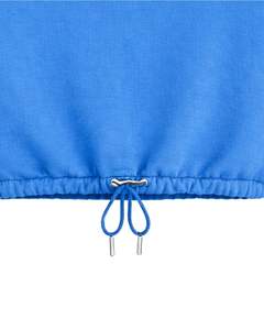 Sweat-shirt à capuche personnalisé bleu pour femme, coupe courte, avec fermeture éclair quart de tour, en molleton, décontracté, avec cordon de serrage à l'ourlet, en coton et polyester doux, pour l'hiver - Product Image 4