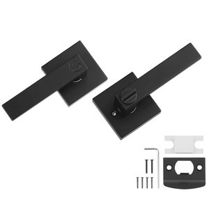 Set di 10 Maniglie per Porta Senza Chiave in Raso Nero, Rotazione a 45 Gradi, Reversibili, per Lato Sinistro e Destro - Product Image 1