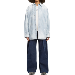 Pantalones Chinos de Mezclilla para Mujer, OEM ODM, Corte Regular Informal, Transpirables, Lindos, con Estampado Floral, Bordado, Remaches, Lavado Claro, Venta al Por Mayor - Product Image 5