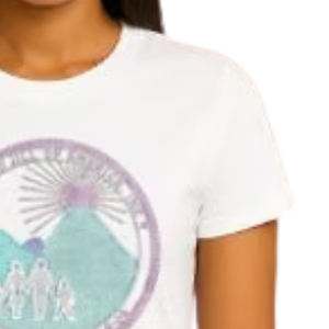 เสื้อยืดโลโก้ทรงกลมสีขาวสำหรับผู้หญิง ลำลอง สตรีทแวร์ สวมใส่สบาย แฟชั่นไลฟ์สไตล์ เสื้อผ้าชั้นนำ - Product Image 4