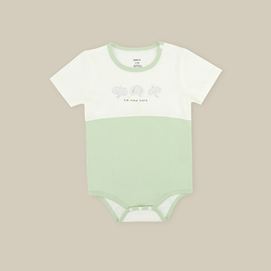 Combinaison kimono unisexe pour bébé, à nouer sur le côté, 4 saisons, coton biologique 100%, tricot respirant, motif mignon de dessin animé, ALB11, manches courtes - Product Image 3