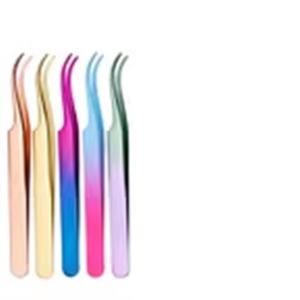 Pinzas para Extensión de Pestañas RMI New Lash Design de Acero Inoxidable con Punta Dorada, Recubrimiento de Papel, Logotipo Hecho a Mano, Duraderas y Antimagnéticas - Product Image 1