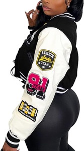 Premium Crop Top Varsity <b>Jacket</b> Breathable Fashion Letterman <b>Jacket</b> High Quality Supplier - Product Image 2