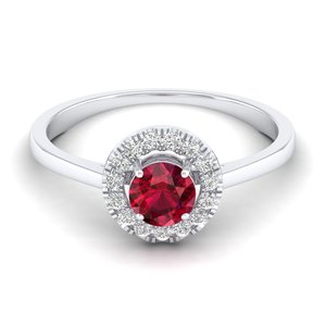 Bague de fiançailles REYES, dernier design, or 14 carats, diamant certifié IGI, pierre précieuse grenat 0,5 carat, cadeau d'anniversaire, bijoux de luxe - Product Image 5