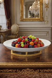 Plat de service et plateau ovales de luxe classiques et écologiques en acier inoxydable, faits à la main, pour la restauration hôtelière - Product Image 3