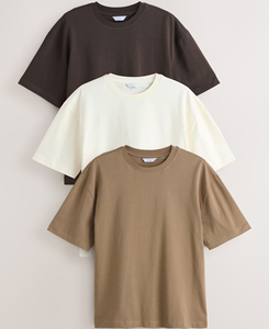 เสื้อยืดคอกลมแขนสั้นทรงปกติสำหรับผู้ชาย ผ้าถักนิตติ้ง 100% ผ้าฝ้าย ป้องกันการยับ - Product Image 1
