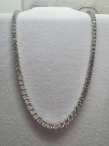 Collier tennis en moissanite certifiée GRA, argent sterling 925 plaqué or 14 carats, bijoux fins de luxe pour femmes, collier statement - Product Image 5