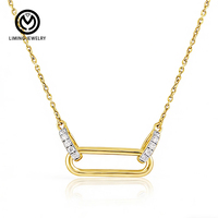 AN082 Collier pendentif en argent sterling 925 de luxe avec zircon, motif trombone entrelacé, pour femme, bijoux fins tendance, cadeaux de Saint-Valentin