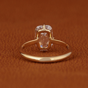 Bague de fiançailles solitaire ovale 3 carats en diamant de laboratoire sur mesure, monture closée en or massif 14K, certifiée IGI, tendance - Product Image 5
