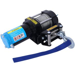 Treuil électrique 12 V 3500 LBS pour VTT/UTV avec câble en acier et télécommande sans fil, rouleau de guidage inclus - Product Image 5