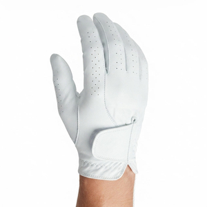Genuine Leather Golf <b>Glove</b> Left Hand Breathable Hook And Loop Closure Unisex <b>Sports</b> <b>Glove</b> White Wholesale Manufacturer - Product Image 5