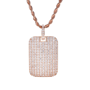 Mens Hip Hop Rhinestone Square Pendant Necklace <b>Iced</b> <b>Out</b> Bling Gold Silver Plated Crystal <b>Chain</b> Streetwear Moissanite Jewelry - Product Image 4
