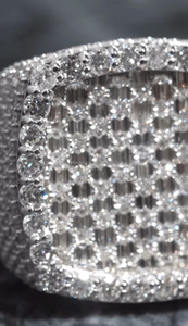 Men Iced Out Cuban Cluster Moissanite 925 Sterling <b>Silver</b> Statement <b>Pinky</b> Hip Hop Bling Baguette Pave Custom Rapper Jewelry Gift - Product Image 2