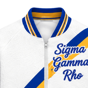 Chaqueta Bomber Reversible de Sherpa Personalizada de la Hermandad Griega Sigma Gamma Rho para Mujer, Abrigo de Invierno Cálido de Doble Cara con Forro Polar, OEM ODM - Product Image 3