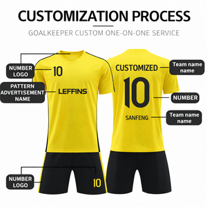 Uniforme de Fútbol Personalizado de Talla Grande, Uniforme de Fútbol OEM Transpirable, de Secado Rápido, Duradero, que Absorbe la Humedad, 100% Poliéster, Unisex - Product Image 4