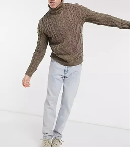 Autumn Winter Thin Wool Turtleneck <b>Pullover</b> <b>for</b> <b>Men</b> Front Logo Breathable Commuter Long-sleeved Knitted Sweater - Product Image 4