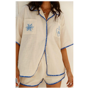 Service OEM – Pyjama 100 % biologique pour femme, boutonné, doux, respirant et écoresponsable, idéal pour les peaux sensibles - Product Image 4