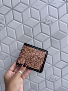 New Arrival Hand Tooled Leather <b>Wallet</b> Men's Long Zipper Multi Uses <b>Wallet</b> Hot Sale Fashion Brown Colour Cash <b>Card</b> <b>Holder</b> - Product Image 1