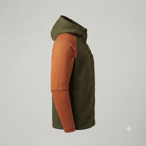 Women Hooded Color Blocked Fleece Jacket Full Sleeve Windproof Autumn Outerwear Regular Fit <b>Zipper</b> Up Sweatshirt - Product Image 3