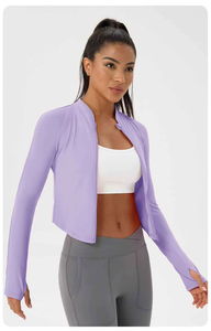 RAZER SIMPEX Women's Regular Fit Long Sleeve Solid <b>Yoga</b> <b>Jacket</b> Lightweight Breathable Quick Dry Eco-Friendly Spandex/Nylon Top - Product Image 2