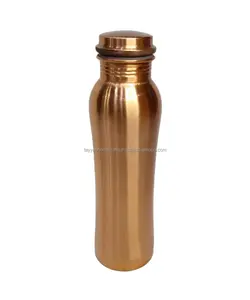 Bouteille d'eau en cuivre sur mesure avec poignée – Vaisselle de sport écologique - Product Image 2