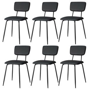 6 Sedie da Pranzo Moderne Nere Imbottite per Cucina, Bar, Ufficio - Product Image 1