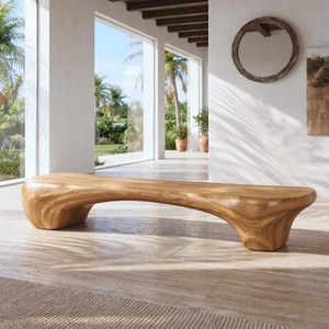 Modern Sculptural Bench Modern Curved Bench Sculptural Furniture With Curved Design For Living Room - Product Image 6