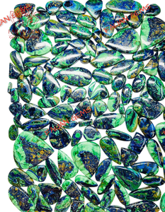 Pierre précieuse naturelle Azurite Malachite Cabochon, formes variées, pour la fabrication de bijoux, pendentifs, bagues, pierres à porter pour une sensation de bien-être, FAIJAN GEMS - Product Image 5