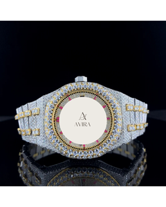 Montre en or jaune sertie de diamants, fabrication indienne, personnalisable, pour cadeaux, promotions et vente en gros disponible à prix d'exportation - Product Image 1