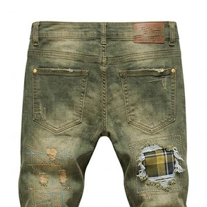 Jeans déchirés tendance pour hommes, coupe slim, style urbain, décontracté, confortable, durable, à porter au quotidien - Product Image 5