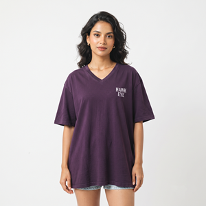 เสื้อยืดโอเวอร์ไซส์ผ้าฝ้ายคอวีทรงครอปสำหรับผู้หญิง สวมใส่สบาย ระบายอากาศได้ดี สไตล์สตรีทแฟชั่น - Product Image 5