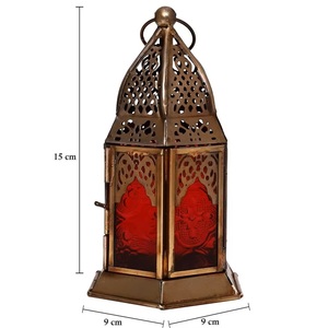 Petite lanterne en métal gaufré coloré, moderne, écologique, réutilisable, Noël, design découpé à la main, cadeaux décoratifs tendance - Product Image 2