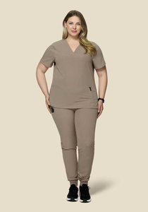 Tenues d'infirmière unisexes respirantes anti-rides en tricot, ensembles de blouses extensibles à col en V, service OEM, usage hospitalier - Product Image 5